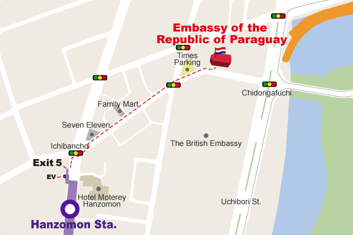 Mapa para llegar a la Embajada